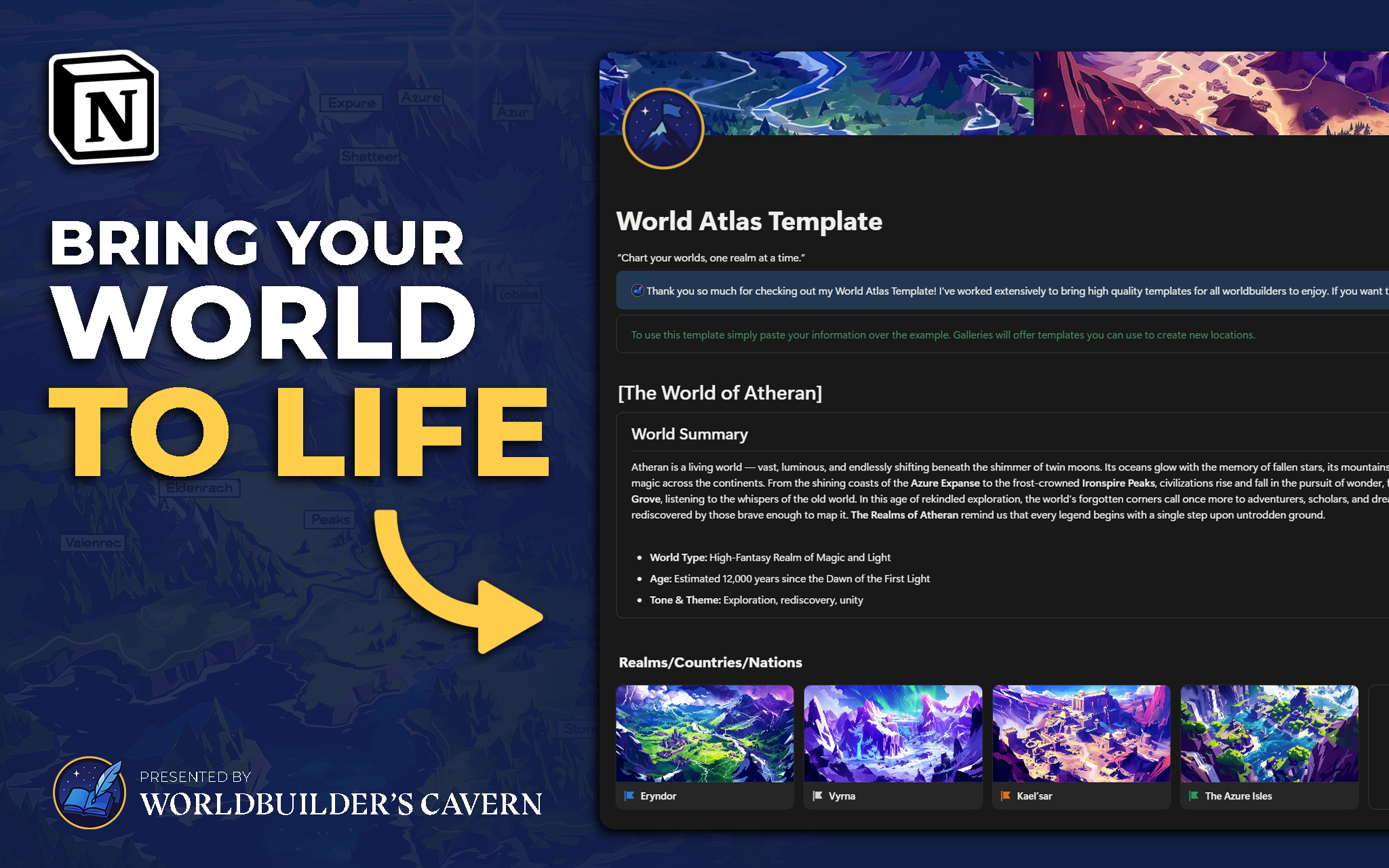 Worldbuilding Essentials Bundle: 3 Notion Templates