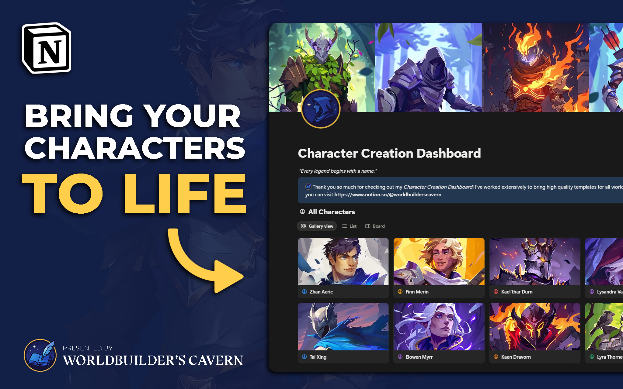 Character Creation Preset (Notion Template)