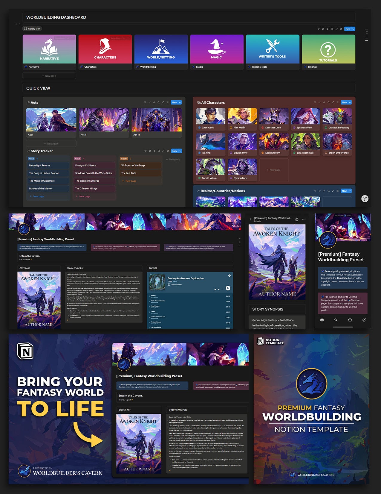 [PREMIUM] Fantasy Worldbuilding Preset (Notion Template)